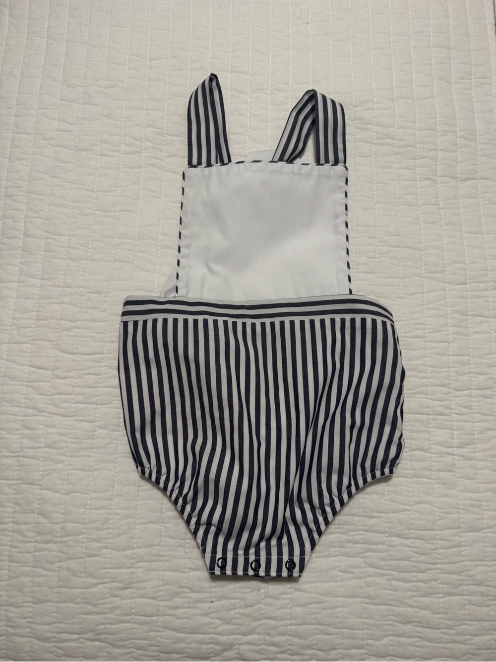EUC TBBC Unisex Navy & White Striped Sunsuit Onsie Size 3T